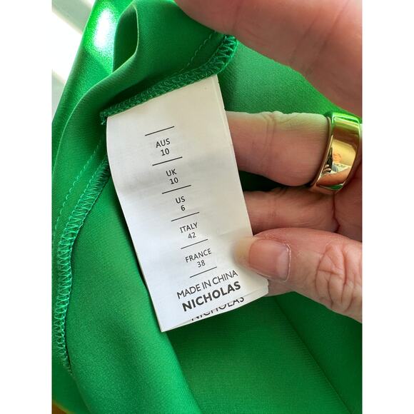 NWT Nicholas Lucinda Green Silk Halter Slip Maxi Dress Women’s US 6 - Picture 13 of 15